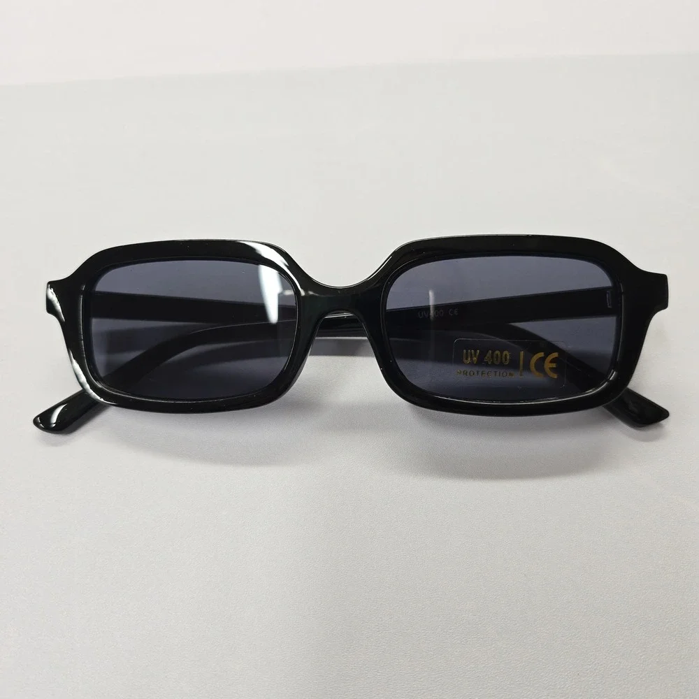 Black Rectangle Sunglasses‎ UV400 Retro Frame Y2K 90s Style NEW